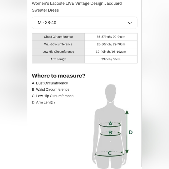 LACOSTE LiVE Vintage Design Jacquard Sweater Dress-Green - Picture 2 of 4